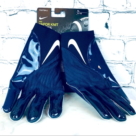 Nike Vapor Knit Football MagniGrip Receiver Navy Blue Gloves Men’s Size XL - Picture 1 of 5